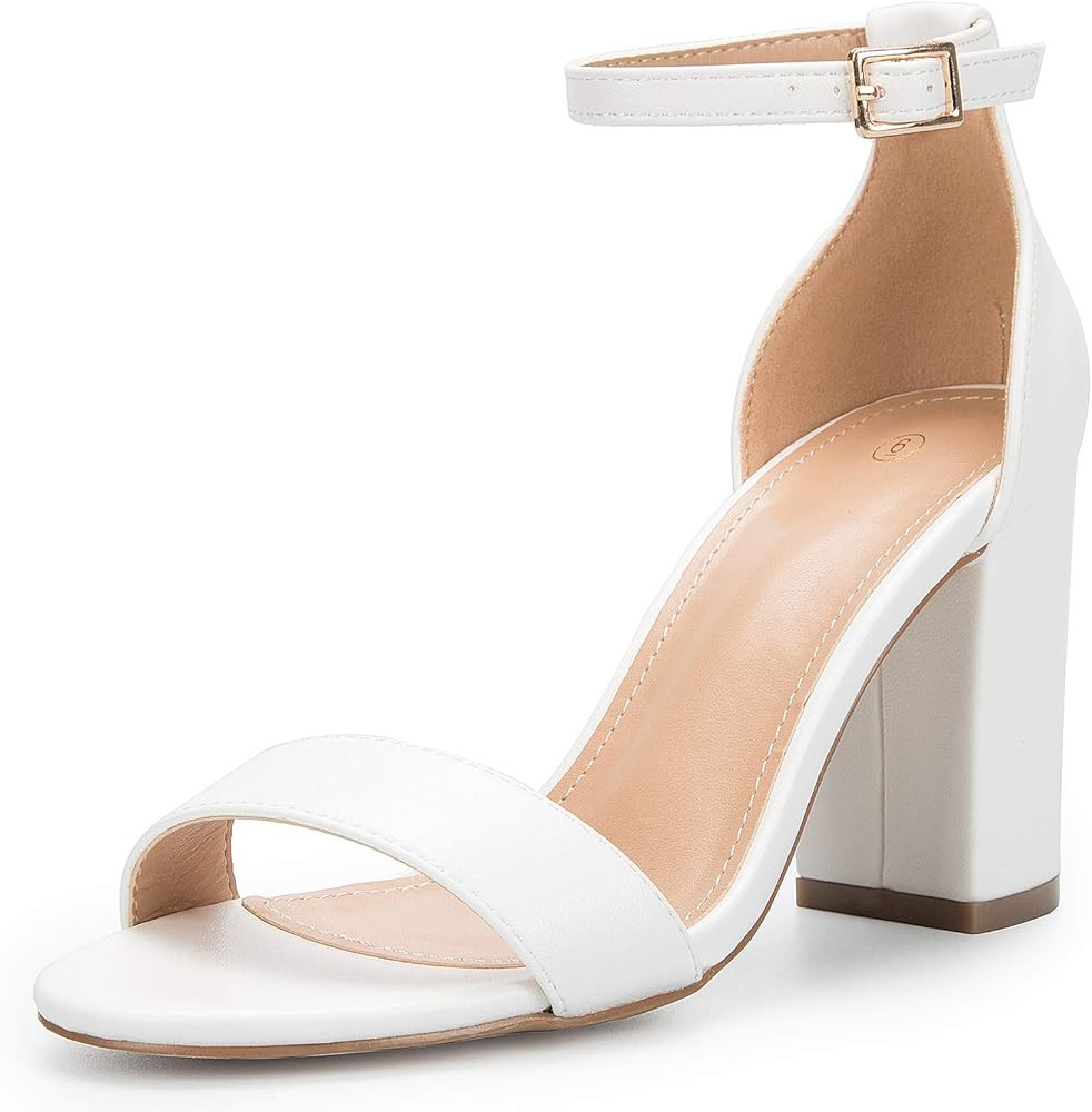 COASIS Women's Chunky Block Heels Open Toe Ankle Strap 3.5 Inch Heeled Sandals | Amazon (US)