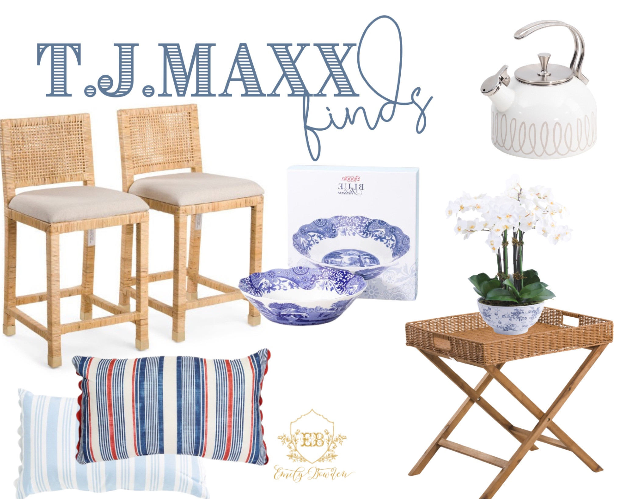 t.j. maxx finds

#tjmaxx #homedecor #blue&white #summer #floral #china #pillow #chairs #wicker #tea

#LTKhome #LTKSeasonal #LTKstyletip