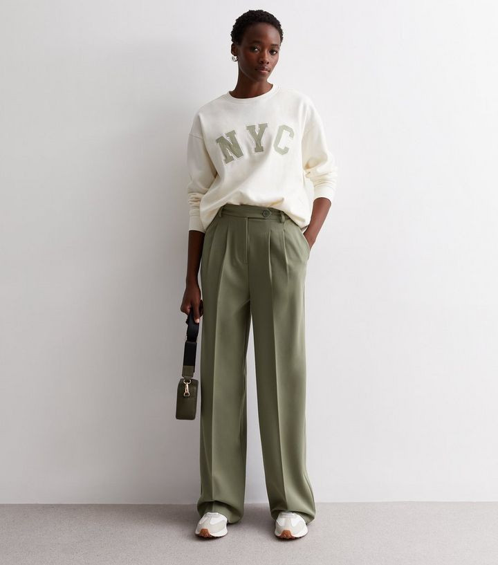 Tall Khaki Wide Leg Trousers | New Look | New Look (UK)