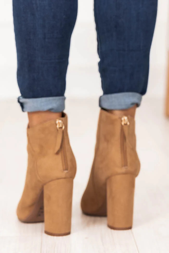 Tamera Brown Suede Pointed Toe Booties | Pink Lily