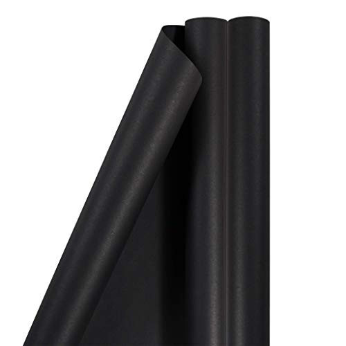 JAM Paper Gift Wrap - Matte Wrapping Paper - 50 Sq Ft Total (30 in x 10 Ft Each) - Matte Black - 2 Rolls/Pack | Amazon (US)