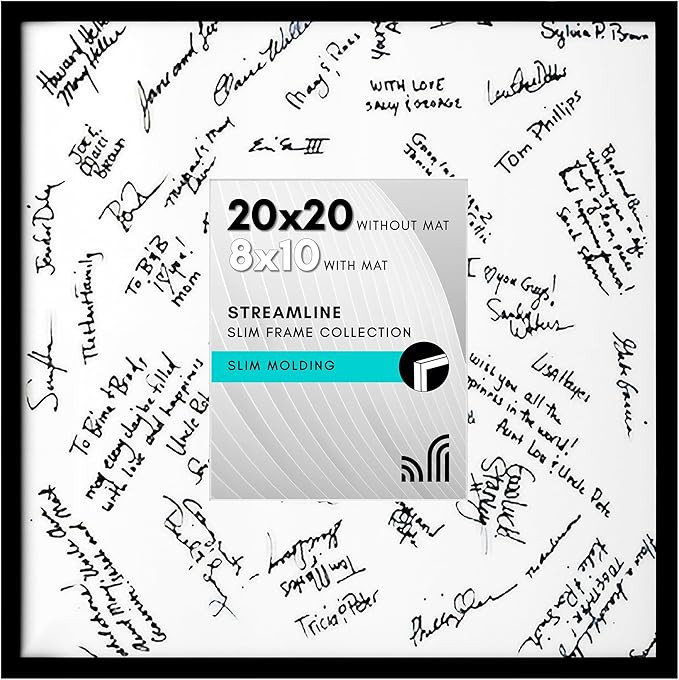 Americanflat 20x20 Wedding Signature Picture Frame with Polished Plexiglass - Use as 8x10 Frame w... | Amazon (US)