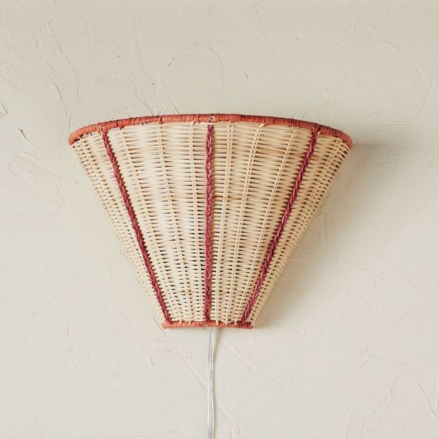 Woven Sconce Natural with Trim (Includes Light Bulb) Brown - Opalhouse™ designed with Jungalow... | Target