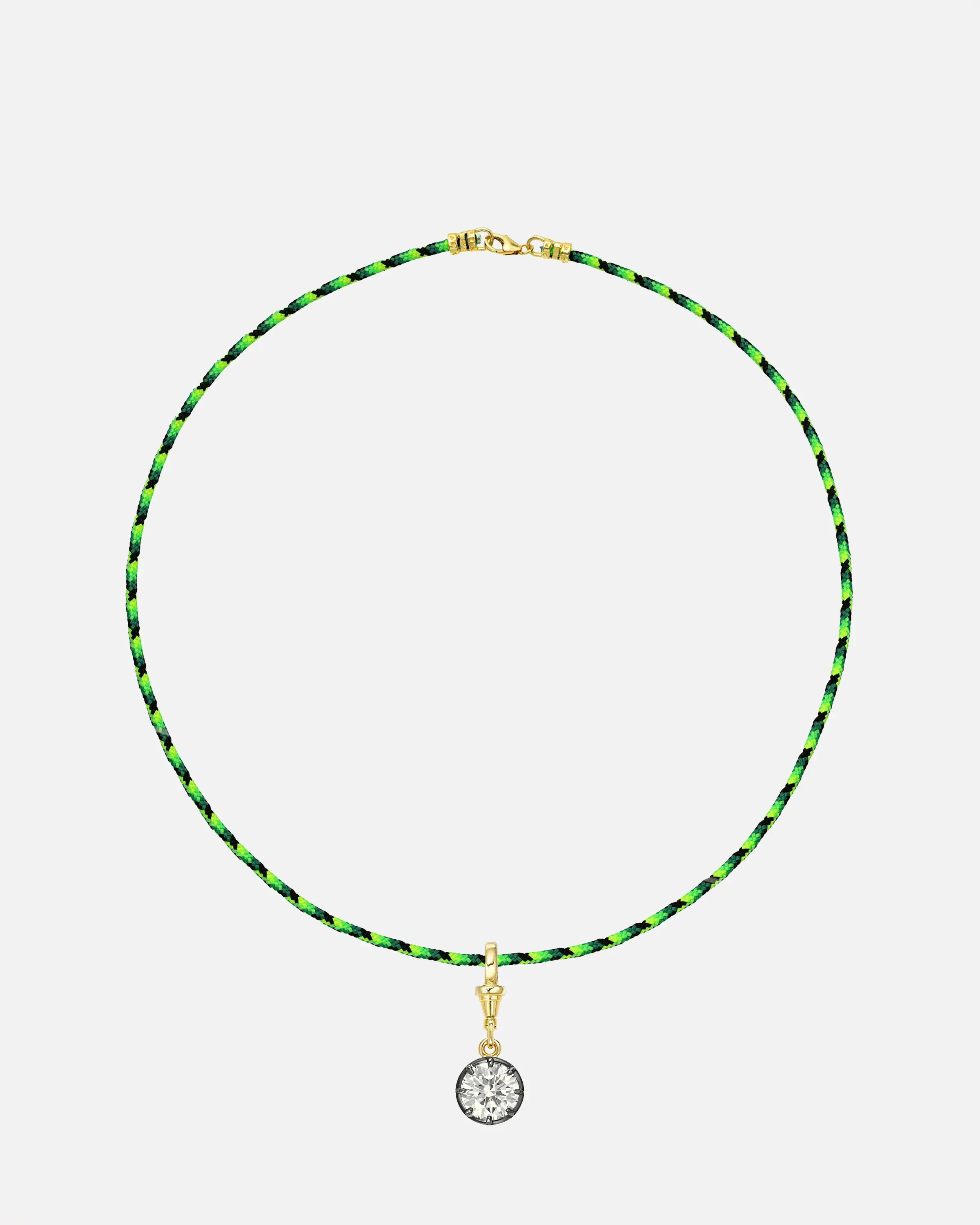 14K Paracord Necklace With Black Rhodium Lab Diamond | Zoe Lev Jewelry