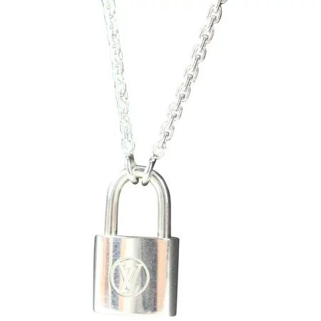 Louis Vuitton Pandantif Sier Lock It 925 Silver LV Padlock Chain Necklace 676lvs318 | Walmart (US)