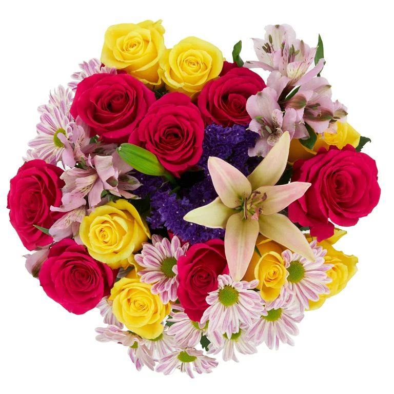 Fresh-Cut Extra-Large Premium Rose and Flower Bouquet, Minimum of 17 Stems, Colors Vary | Walmart (US)