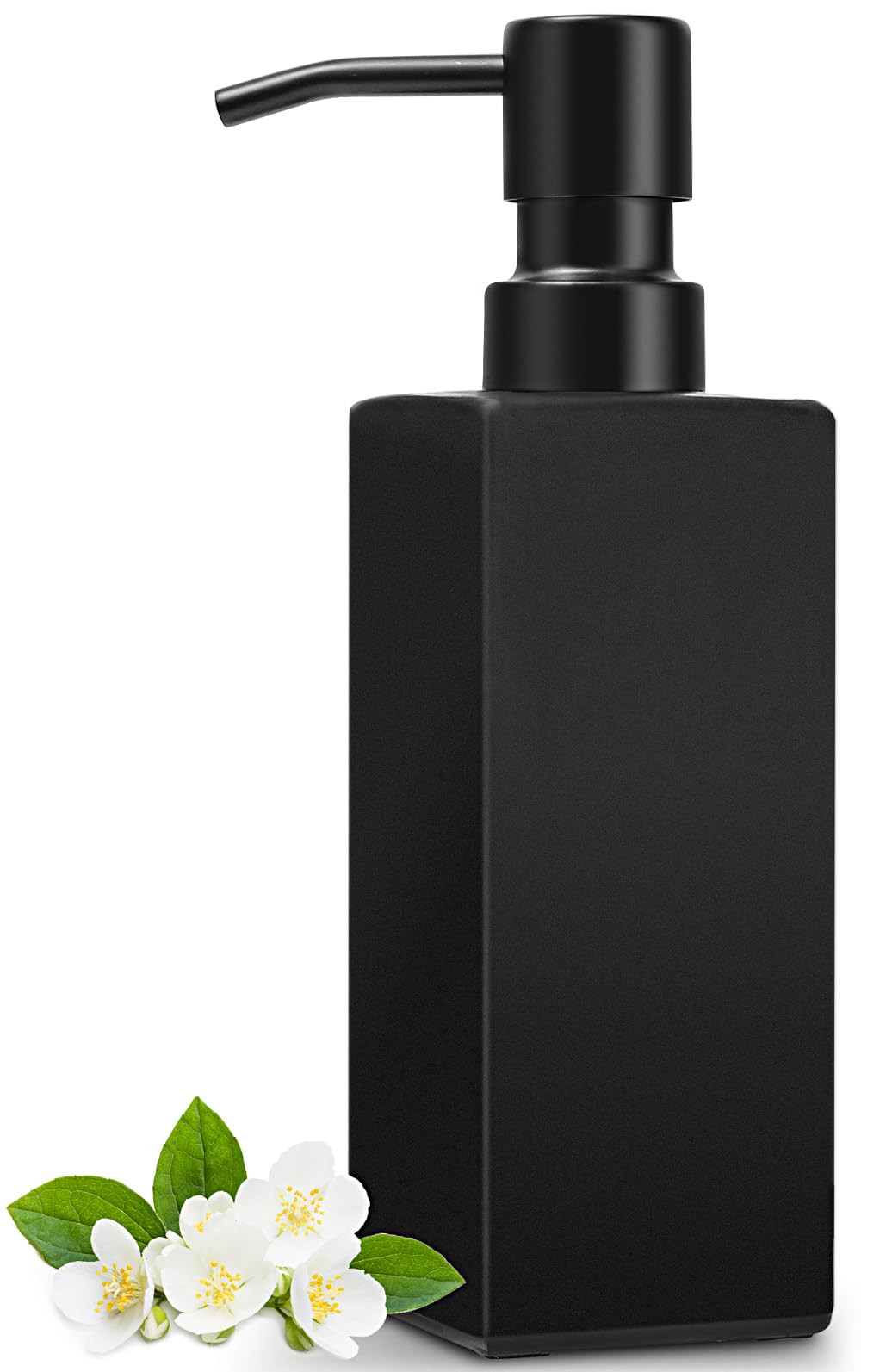 GMISUN Black Soap Dispenser Bathroom, Glass Hand Soap Dispenser with Stainless Steel Pump, 12 fl ... | Amazon (US)