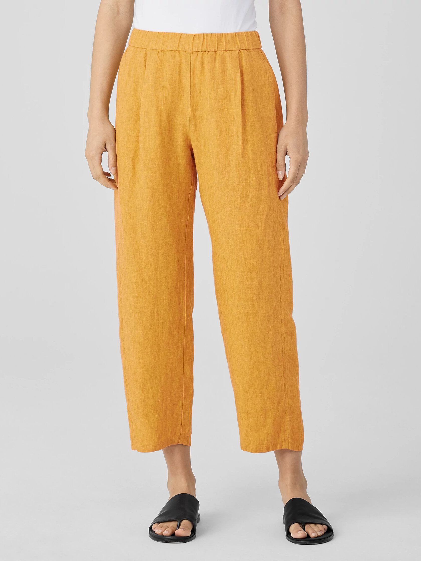 Washed Organic Linen Delave Lantern Pant | Eileen Fisher