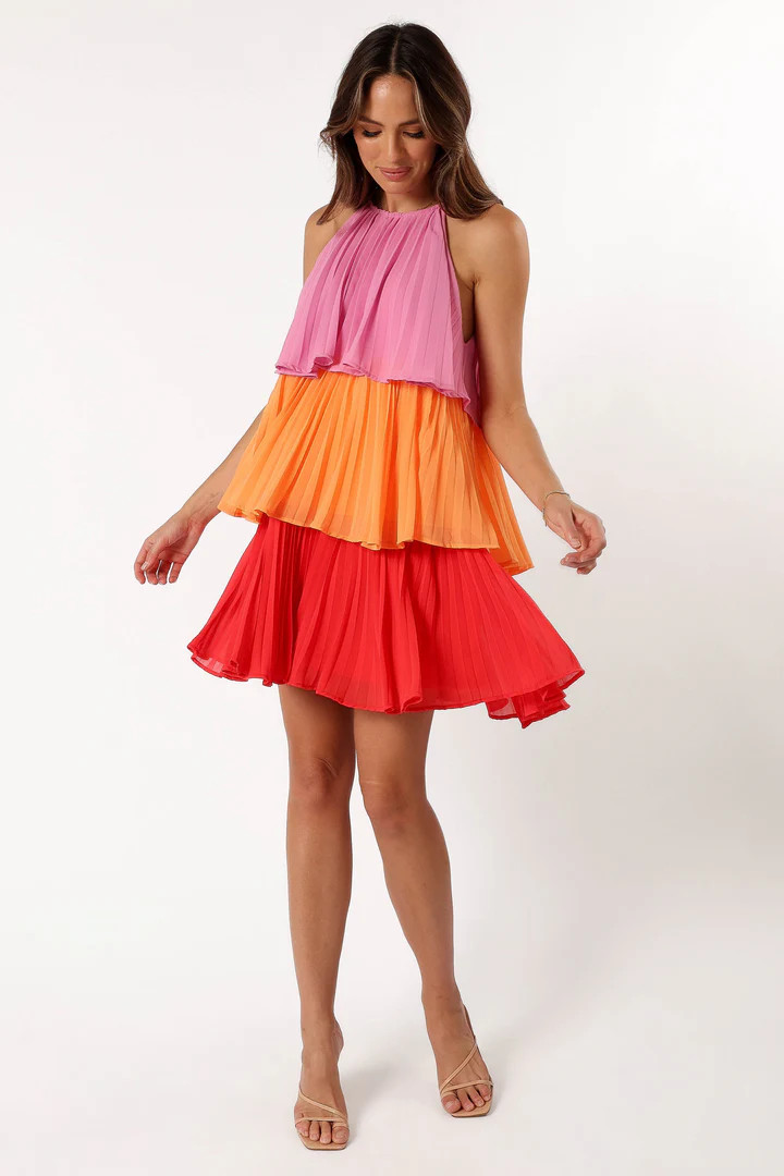 Shortcake Tiered Mini Dress - Pink Orange Red | Petal & Pup (US)