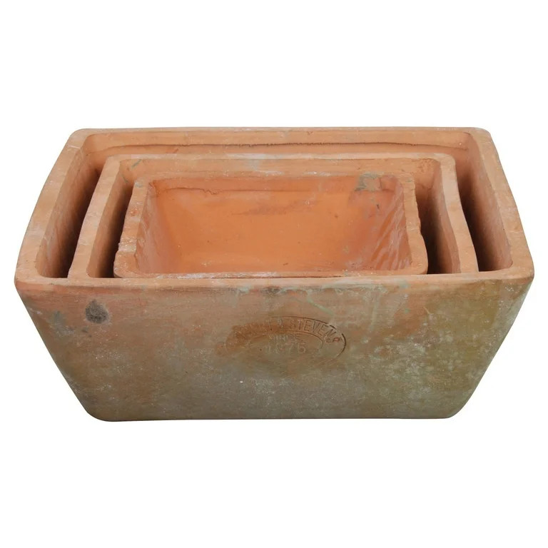 Esschert Design Aged Terracotta Square Pots - Set of 3 | Walmart (US)