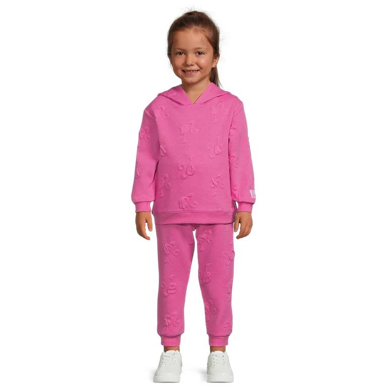 Barbie Toddler Girl Embossed Hoodie and Jogger Set, 2-Piece, Sizes 2T-5T - Walmart.com | Walmart (US)
