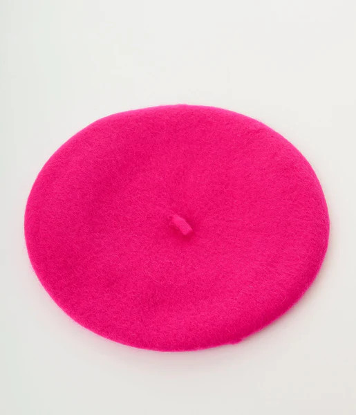 Hot Pink Classic Vintage Parisian Beret | UniqueVintage