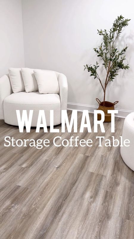 Walmart storage coffee table and swivel chair 