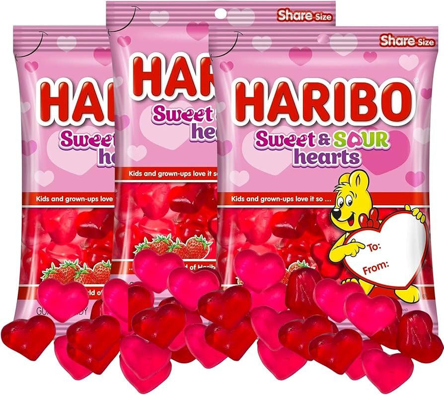 Valentine’s Day Sweet and Sour Candy Bags, Strawberry Flavored Gummy Treats, Valentine Gifts fo... | Amazon (US)