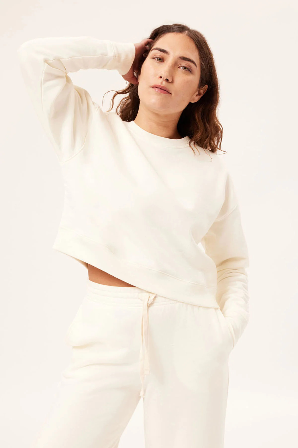 Ivory 50/50 Cropped Sweatshirt | Girlfriend Collective
