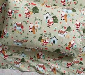 Candy Cane Village Organic Sheet Set | Pottery Barn Kids