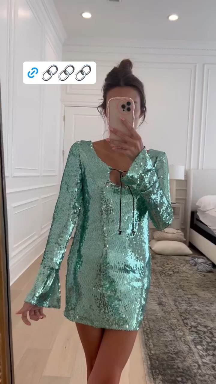 Obsessed with this statement mini dress! It’s a dupe to a designer dress Hailey Bieber wore and it’s under $20 🤩 I’m wearing size small. 

Spring outfits; event dress; sequin dress; mini dress; amazon fashion; vacation; spring break; Christine Andrew 

#LTKunder50 #LTKstyletip #LTKSeasonal