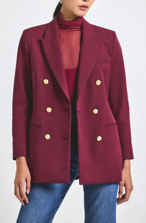 Derek Lam 10 Crosby Walter Double Breasted Jacket in Bordeaux at Nordstrom, Size 6 | Nordstrom