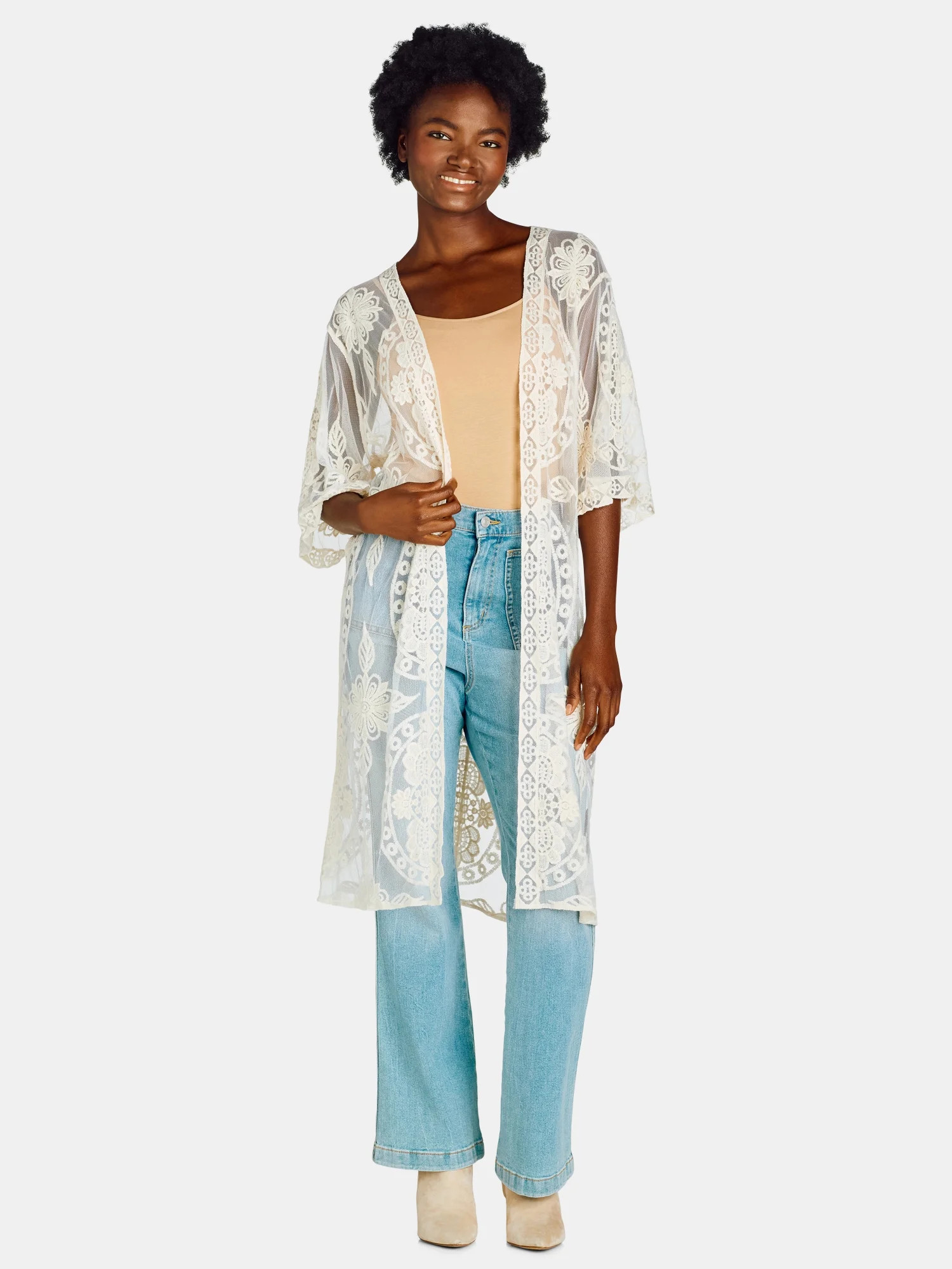 Time and Tru Women's Lace Coverup, Sizes S-3XL | Walmart (US)