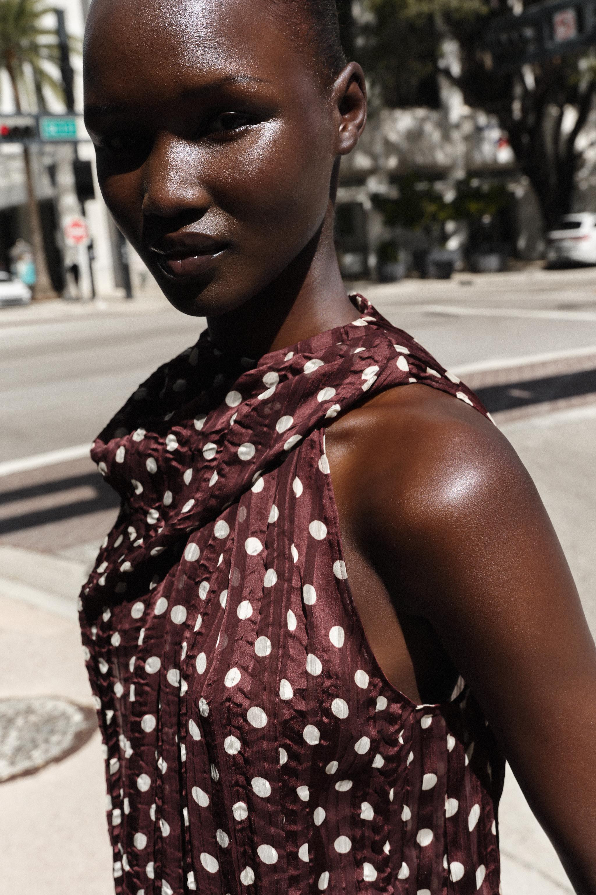 VESTITO MIDI A POIS ZW COLLECTION | Zara US