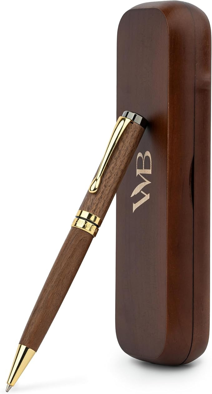 Wordsworth and Black Ballpoint Pen Set - Stunning Luxury Pen Bamboo Brownwood Gold Finish, Refill... | Amazon (US)