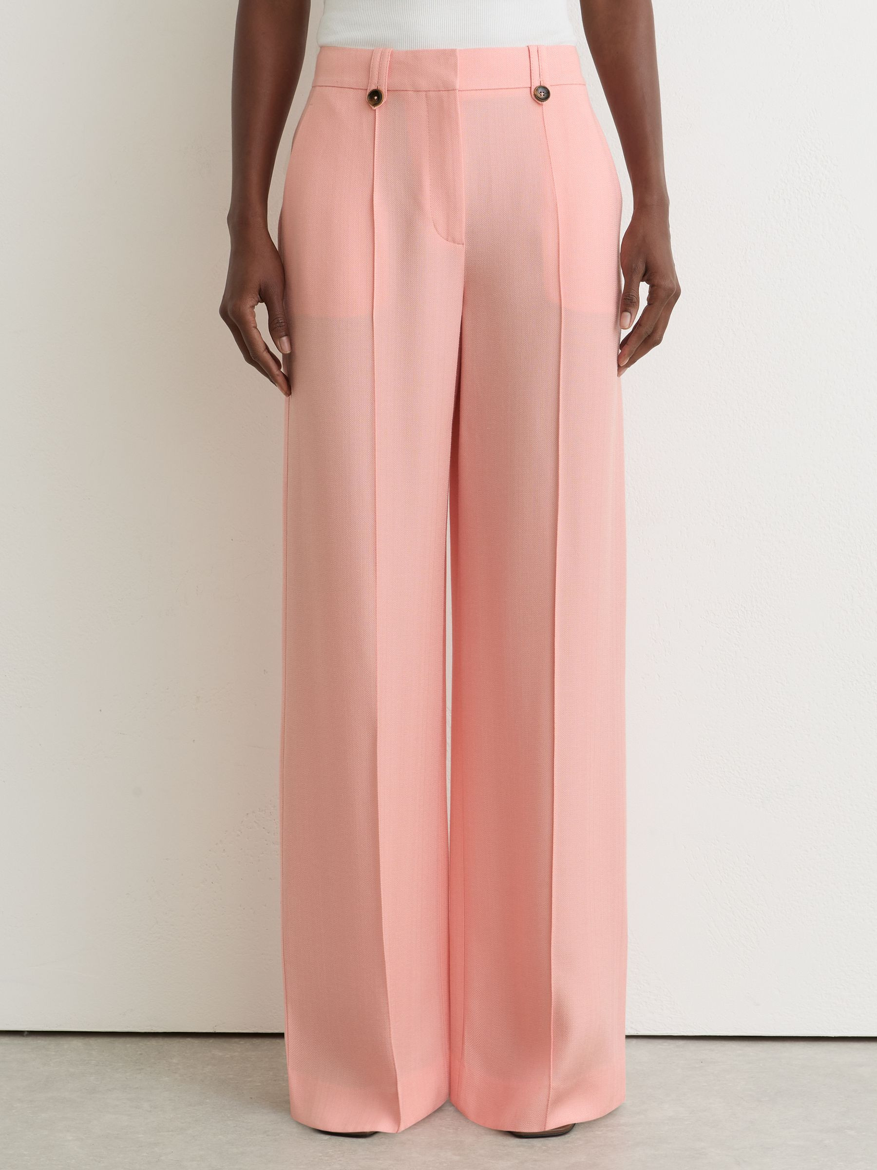 Reiss Wide-Leg Suit Trouser in Pink - REISS | Reiss UK