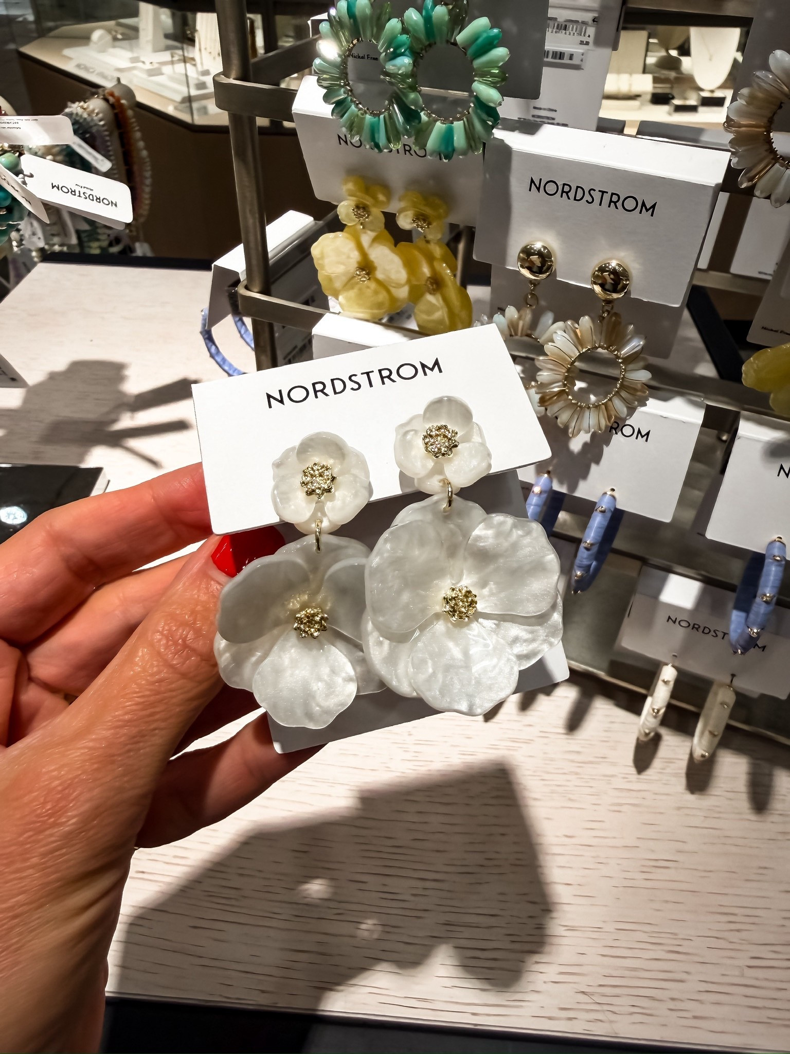 These are so pretty for spring🤍 The soft pearly detail and floral shape feel so feminine and elevated. Would be perfect with a simple dress or even just a tee and jeans

spring jewelry, statement earrings, floral accessories, feminine style, nordstrom finds, everyday accessories, themominstyle 

#LTKSeasonal #LTKootd #LTKOver40