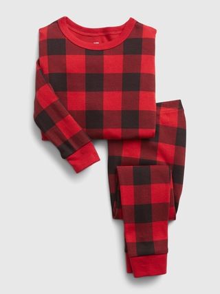 babyGap 100% Organic Cotton Buffalo Plaid Print PJ Set | Gap (US)