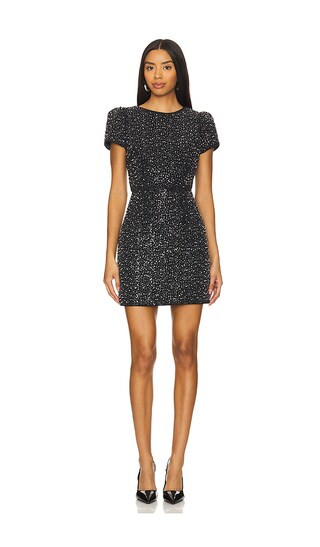MILLY Rowen Beaded Tweed Dress in Black. - size 2 | Revolve Clothing (Global)
