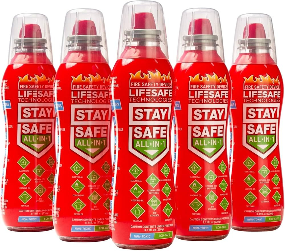 LifeSafe Technologies StaySafe All-in-1 Portable Fire Extinguisher Compact & Easy to Use | for Ho... | Amazon (US)