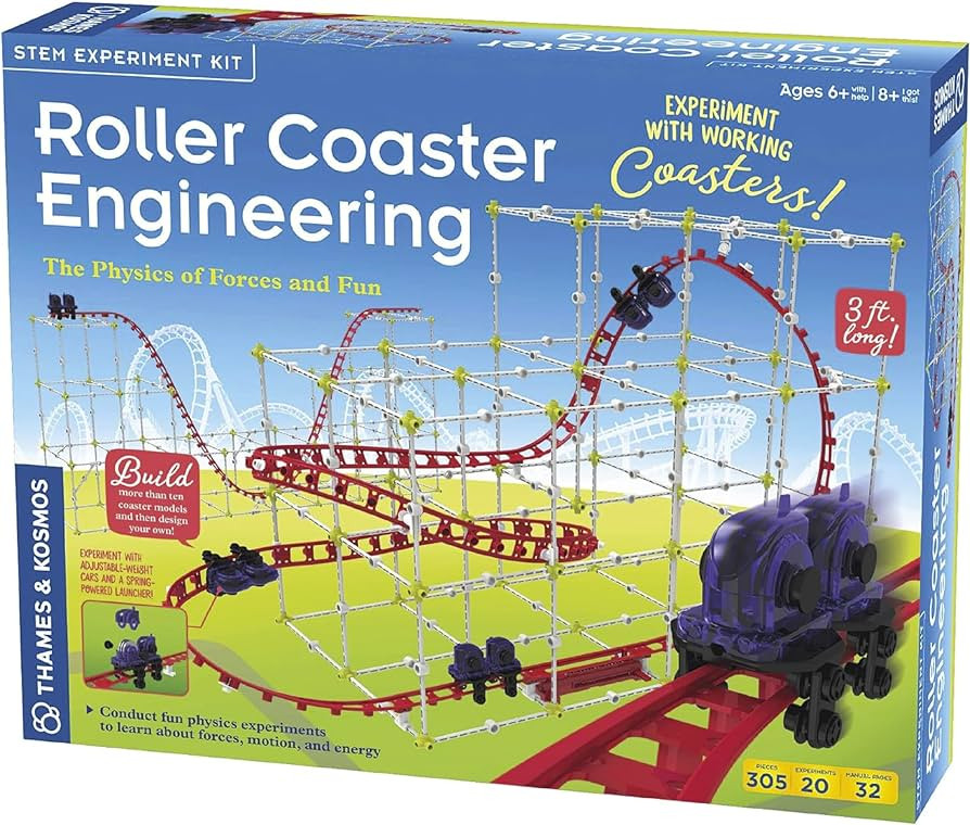 Thames & Kosmos Roller Coaster Engineering STEM Kit | Design, Build, Experiment w/ Working Roller... | Amazon (US)