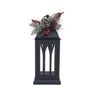 11.8" Black Metal Lantern with Greenery by Ashland® Christmas | Michaels Stores