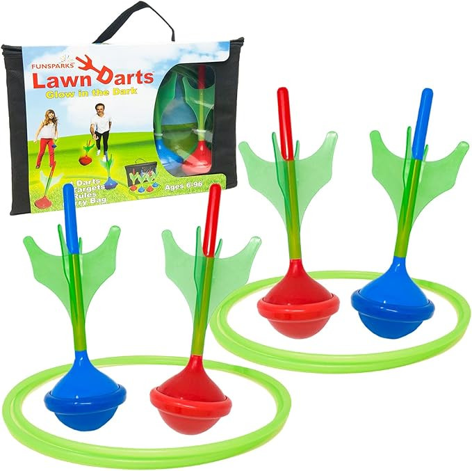 Funsparks Lawn Darts Game Set - Glow in The Dark Outdoor Soft Tip Lawn Darts Set - Great Games fo... | Amazon (US)