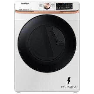 Samsung 7.5 cu. ft. Smart Electric Dryer in Ivory White with Steam Sanitize+ and Sensor Dry DVE50... | The Home Depot