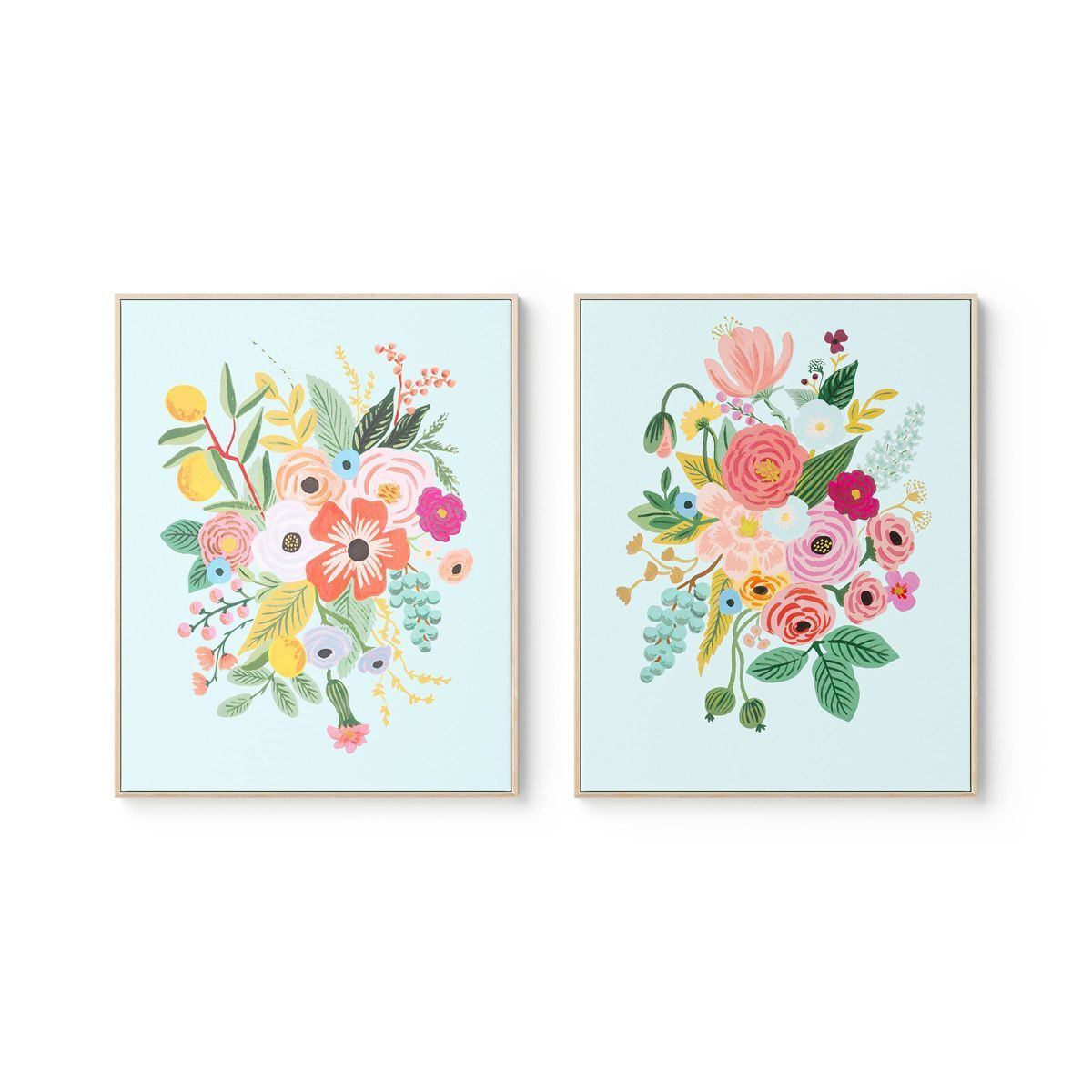 Rifle Paper Co. x Target 24"x30" Garden Party Framed Canvas Wall Art Set of 2 | Target