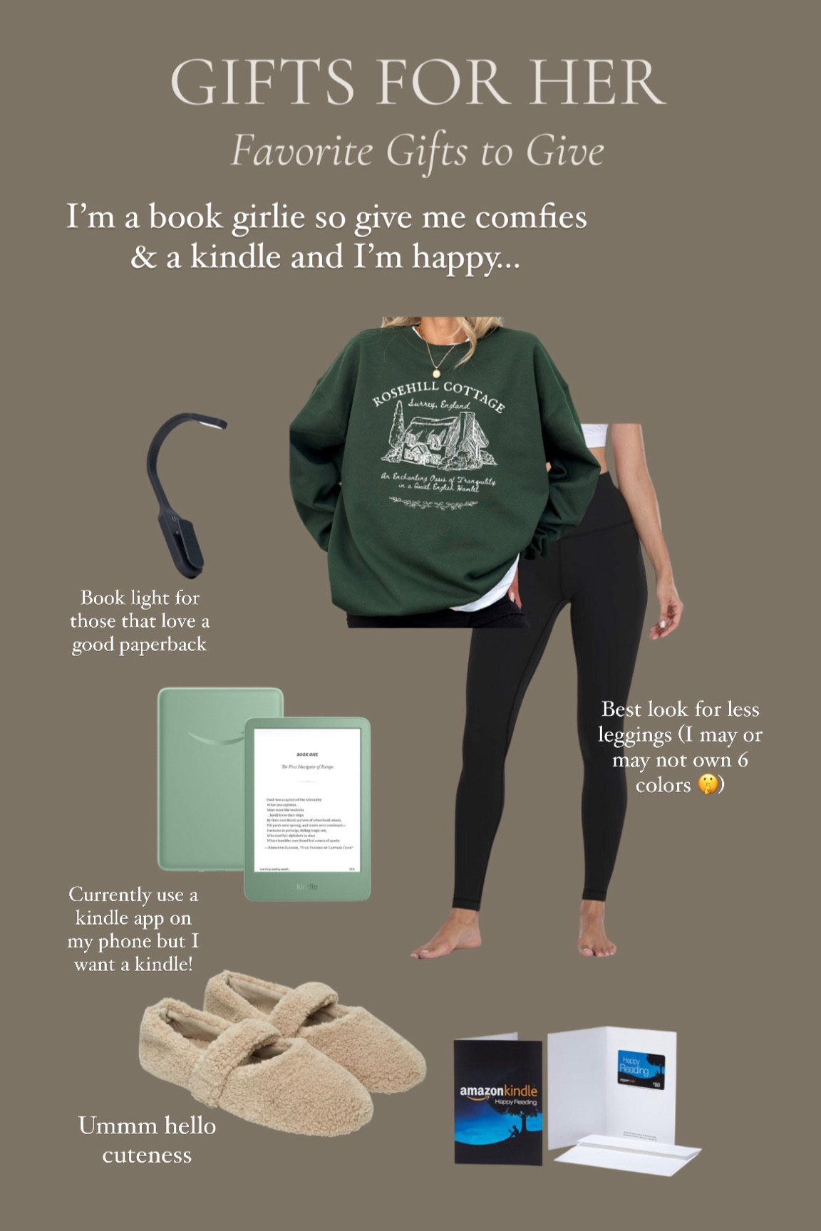 Gifts for her! Love some good slippers, soft leggings and a kindle!

Gifts for readers, book girlie gifts

#LTKSaleAlert #LTKGiftGuide #LTKHoliday