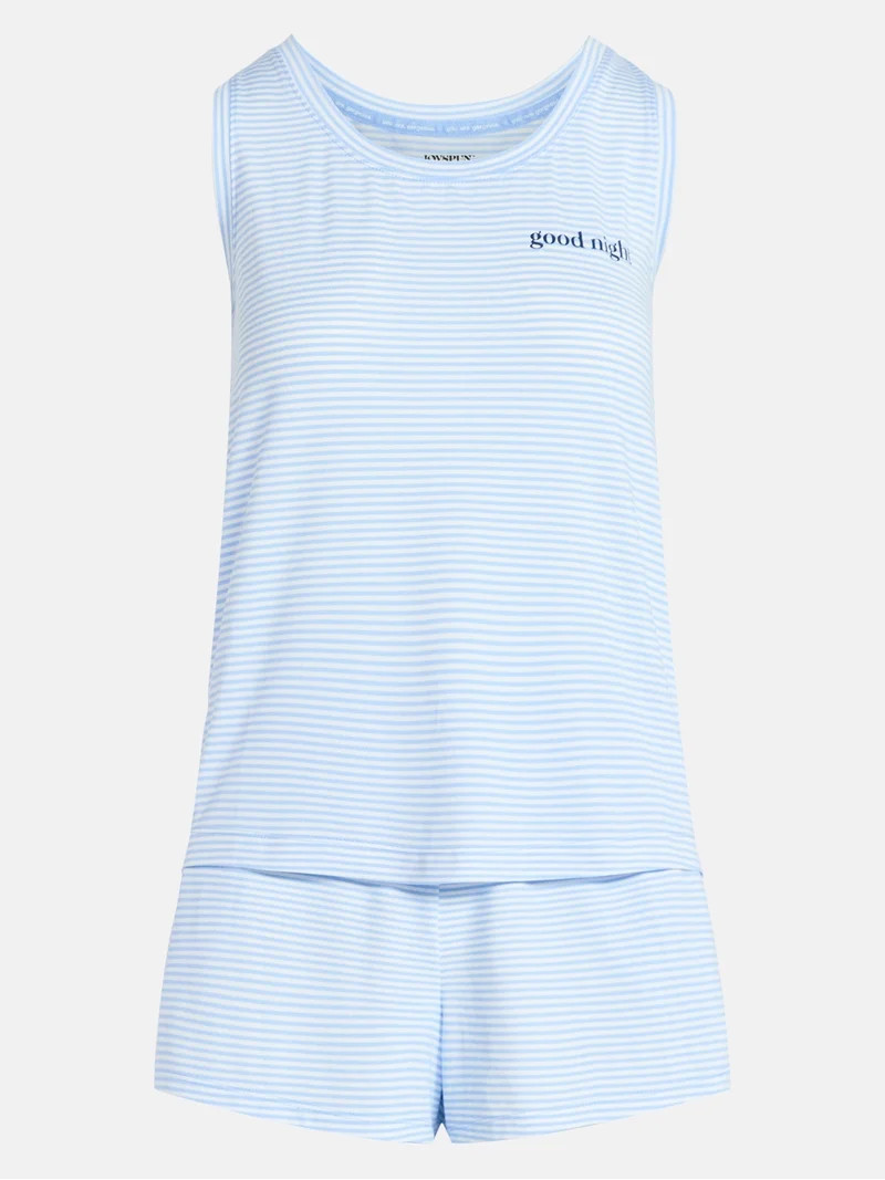 Joyspun Women's Tank Top and Shorts Pajama Set, 2-Piece, Sizes XS-3X | Walmart (US)
