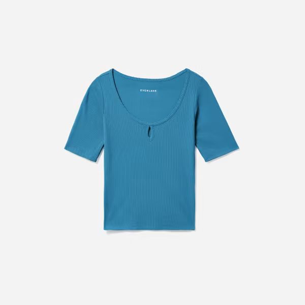 The Stretch-Rib Scoop-Neck Tee | Everlane