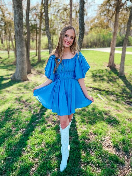 Senior pictures of our girl! This adorable French Blue dress from Altar’d State with tall white cowgirls boots from Amazon were perfect! We looked for the best fit and these white boots I linked were it! 

#LTKshoecrush #LTKstyletip