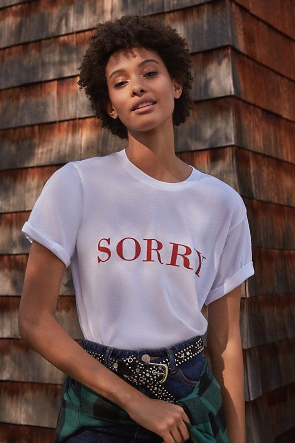 Project Social T Sorry Tee - White XS at Urban Outfitters | Urban Outfitters US