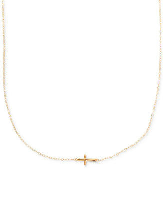 Sideways Cross Pendant Necklace in 10k Gold | Macy's