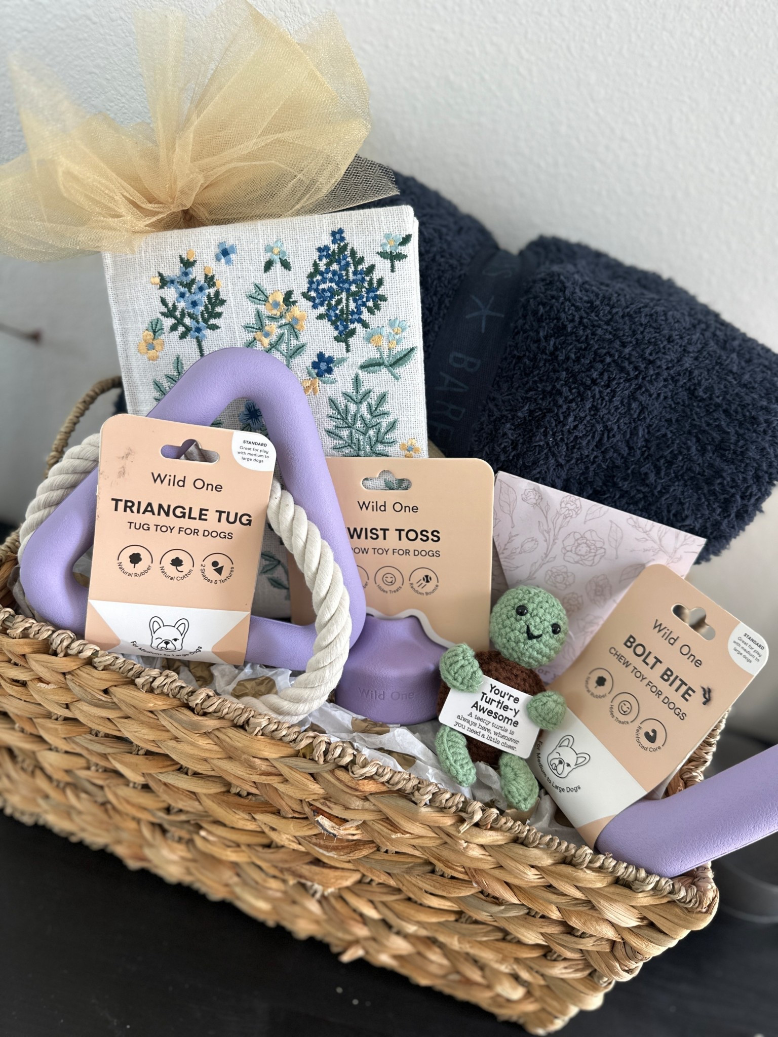 Gift basket for the homebody, dog lover and avid reader