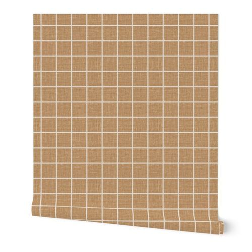 Grid on Honeycomb linen look | Spoonflower