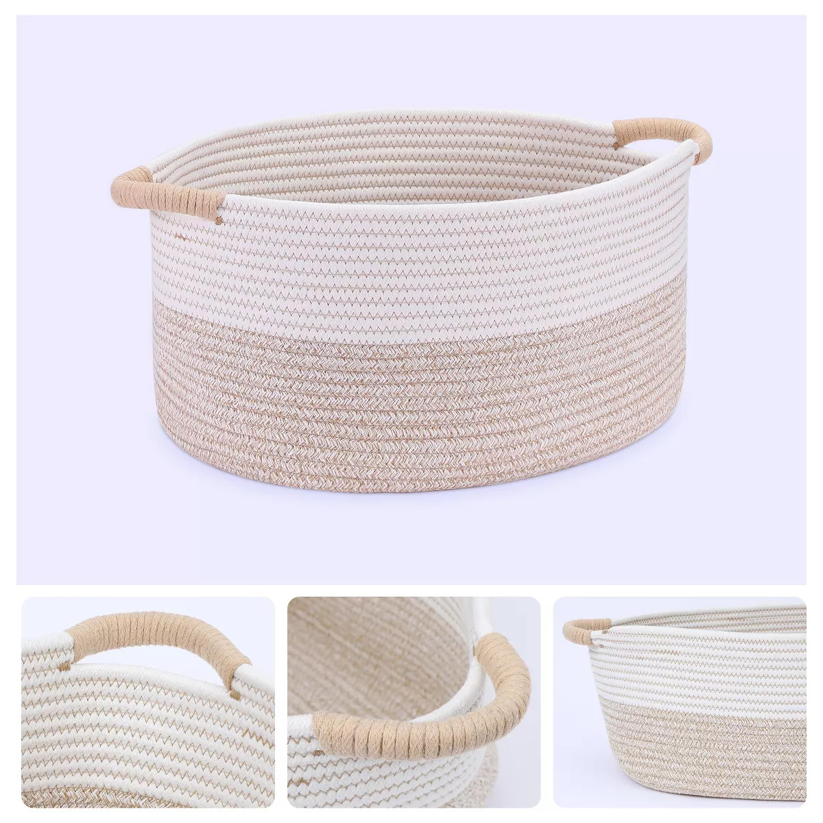 Unique Bargains Woven Handles Shelf Closet Storage Basket | Target