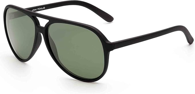 JIM HALO Polarized Aviator Sunglasses Men Women Oversize Plastic Driving Glasses (Matte Black Fra... | Amazon (US)