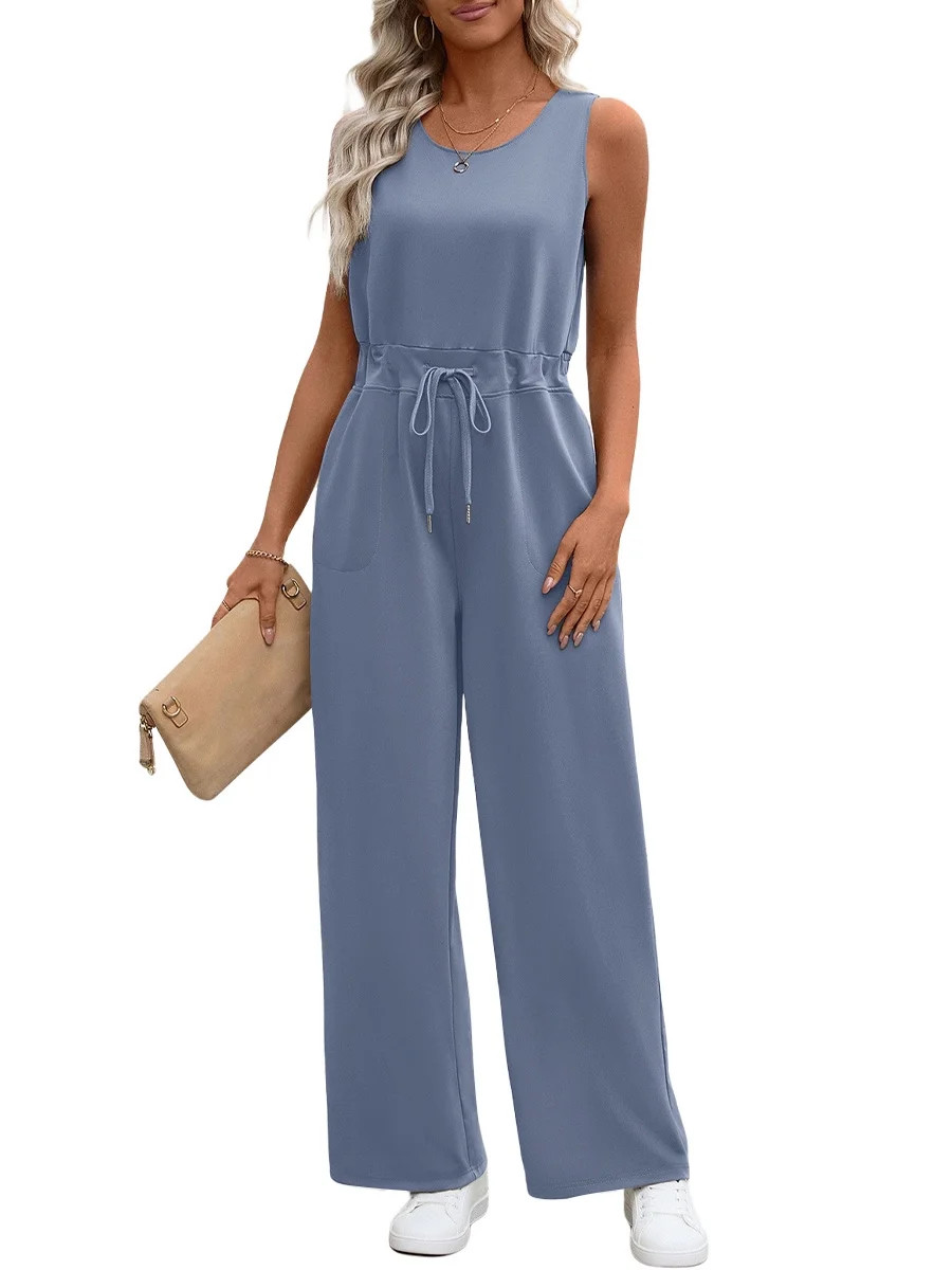 UVN Jumpsuits for women Summer Casual Romper Sleeveless Wide Leg Long Pants Outfits Dressy Woman ... | Walmart (US)