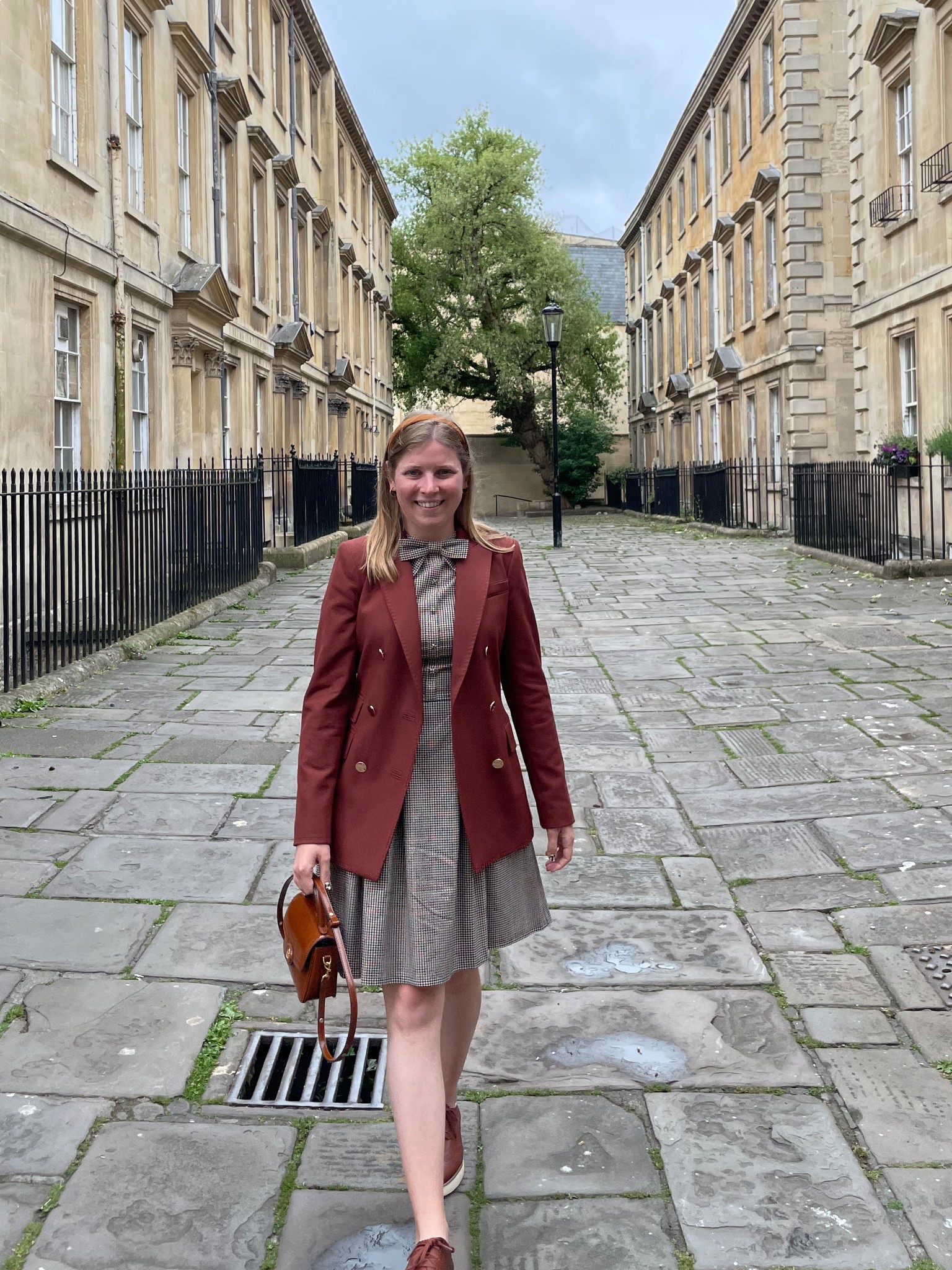 What I wore in Bath, England.  A tailored blazer over a plaid mini dress was perfect for a rainy spring day. 

#LTKSeasonal #LTKTravel