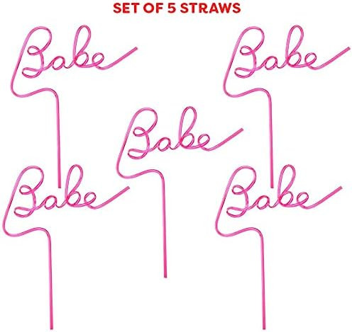 xo, Fetti Bachelorette Party XL Pink Babe Straw Set - 5 pieces | Bridal Shower + Party Decoration... | Amazon (US)