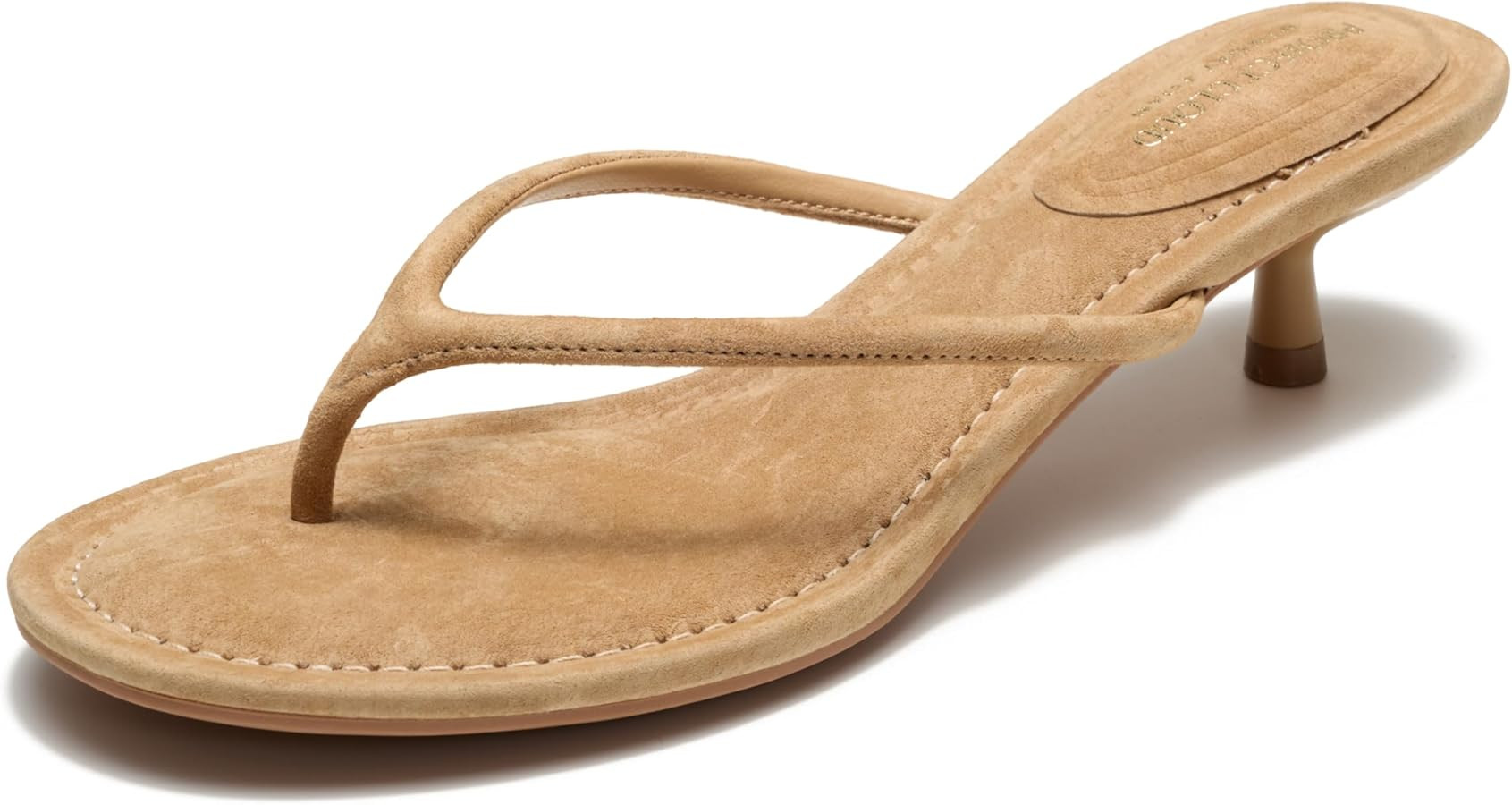 Project Cloud 100% Genuine Leather Kitten Heels for Women Footwear - Memory Foam Fashion Thong He... | Amazon (US)