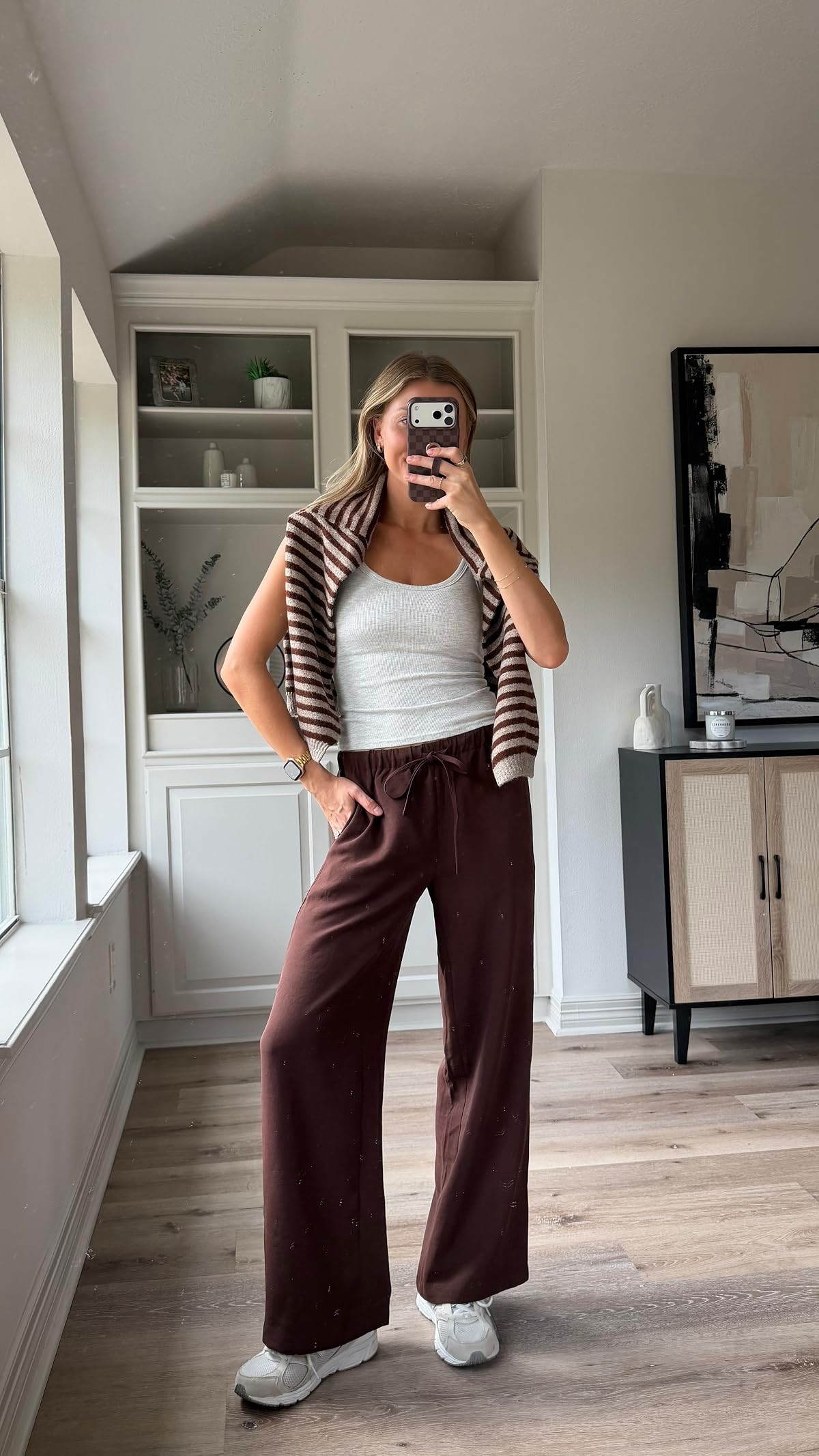 Comfy cute fall outfit inspo! Wearing S in bra tank, S pans + S sweater
 

 #LTKootd